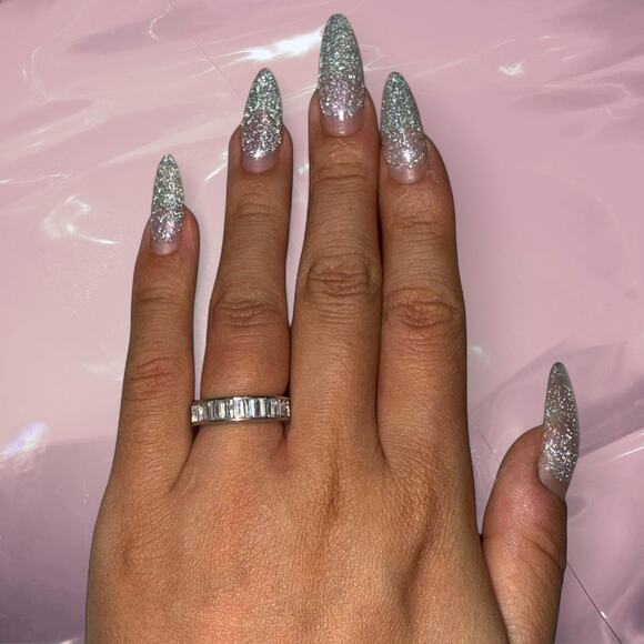 Other Jewelry - Y2K 925 Sterling Silver baguette eternity ring size 6